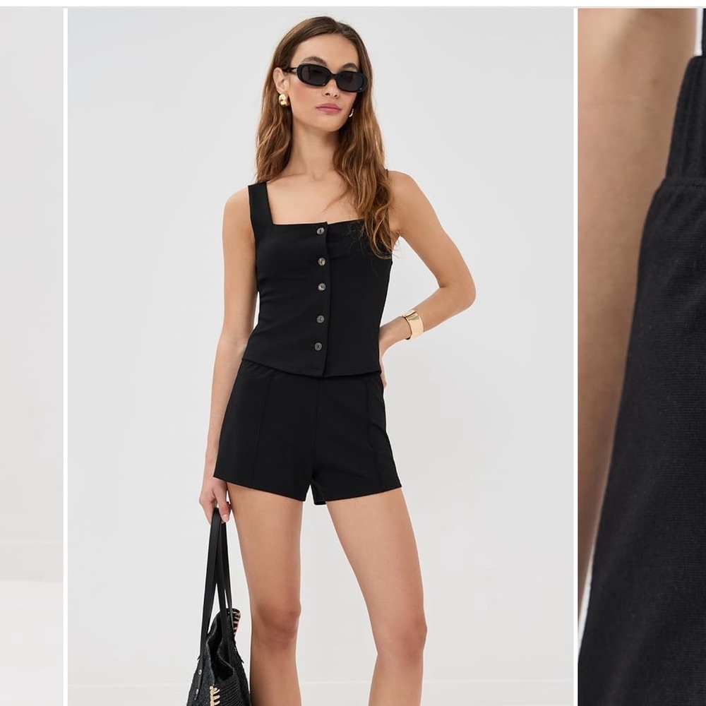 NWOT Le Bop Shopbop Eloise Shorts and Vest Set Medium Black